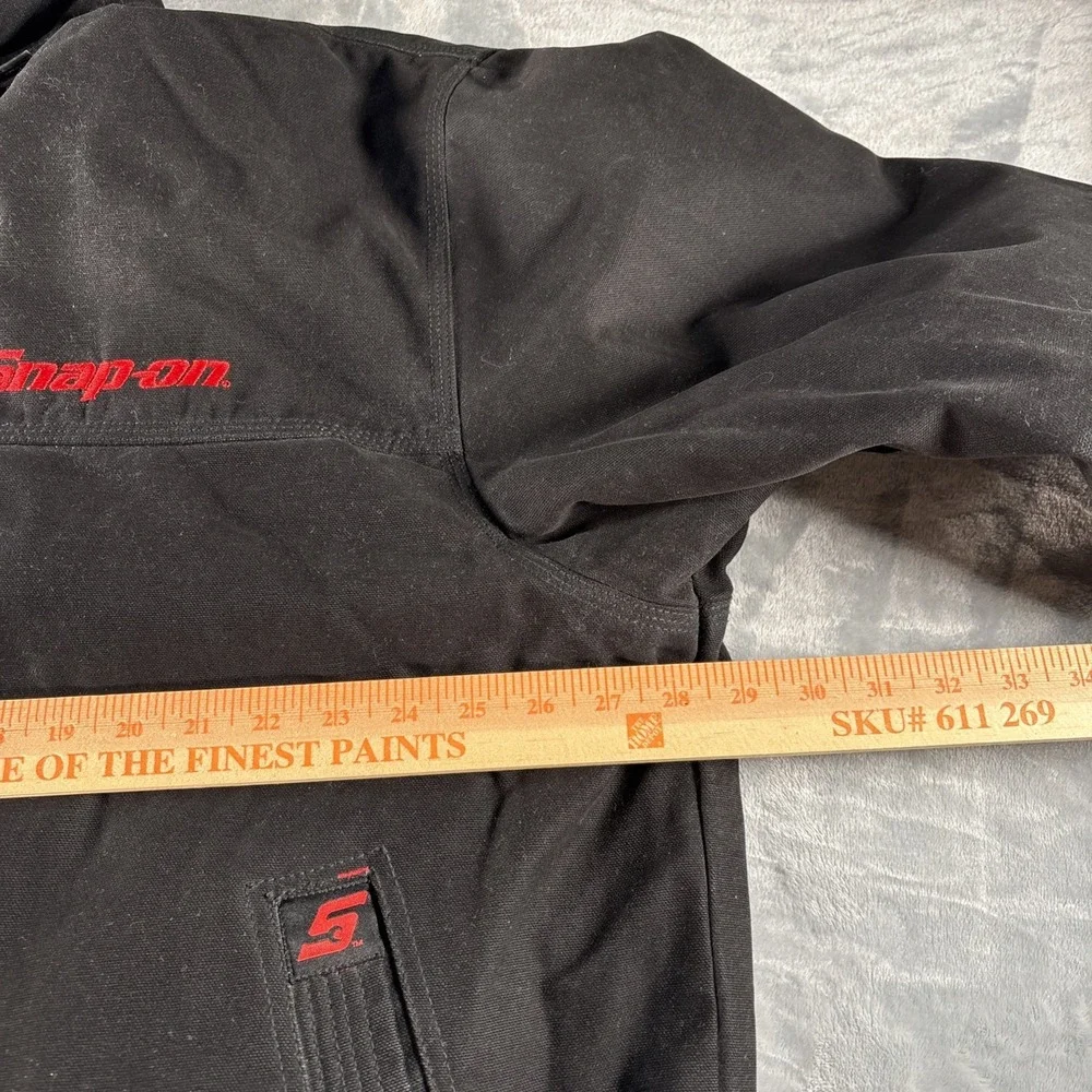 Snap On Tools Jacket Mens 2XL Black Mechanic Logo Heavy Work Canvas